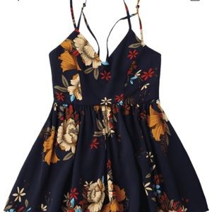 Crossback floral romper